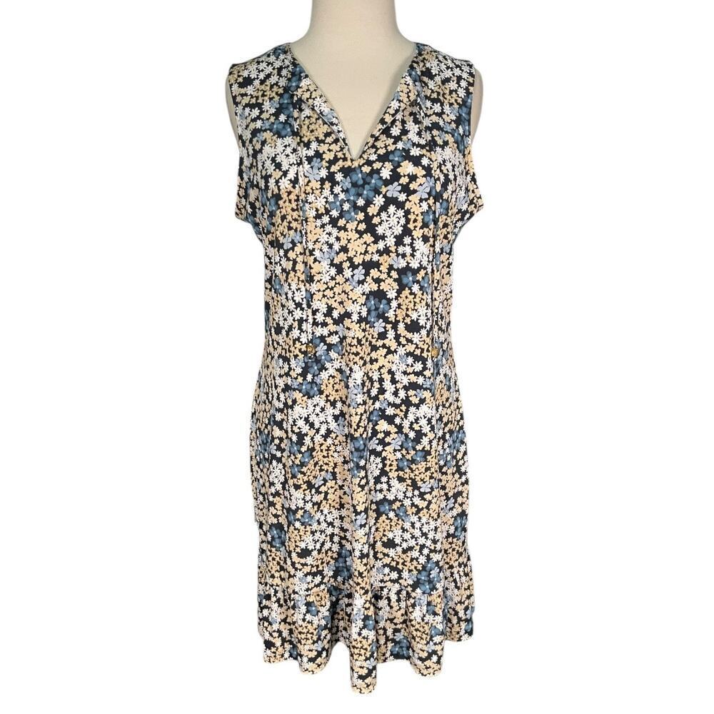 Michael Michael Kors Floral Dress Sleeveless V Neck Knee Length Women’s M Casual